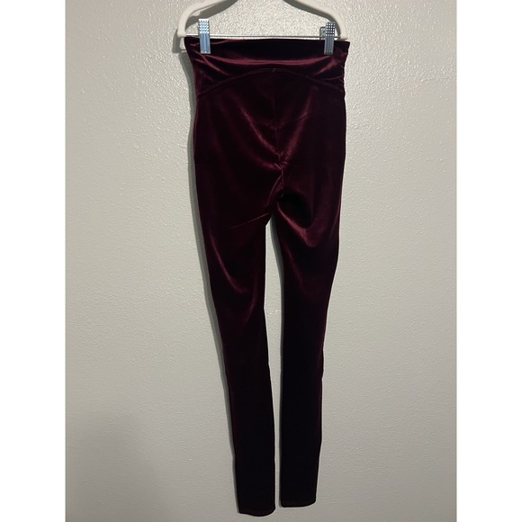 Spanx Velvet Leggings Womens XSmall Burgundy Red Velour Pull On Pants 2070 NEW - Picture 6 of 6
